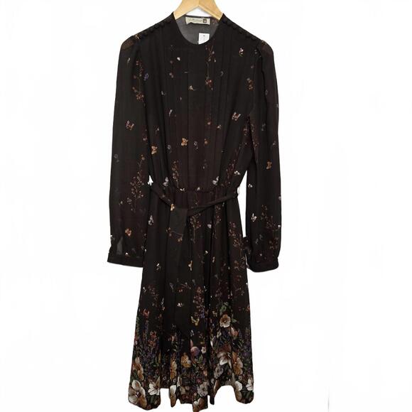 St Michael Dresses & Skirts - Vintage St Michael Dress Women's XS 1970s Boho Floral Pleated Fit Flare Maxi